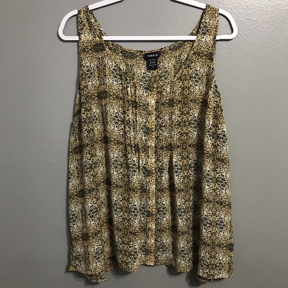 Torrid Animal Print Semi Sheer Tank Size 2 - Picture 1 of 5